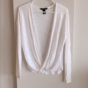 White House Black Market White Wrap Top